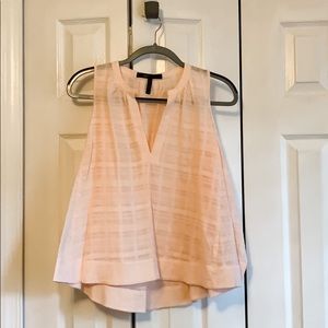 💛 Blush BCBG MaxAzria cold shoulder semi sheer top